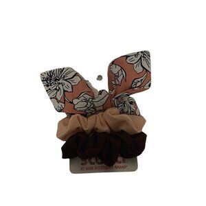 Scunci 3-Piece Scrunchies Ponytail Holder Set With Floral & Solid Patterns Multi